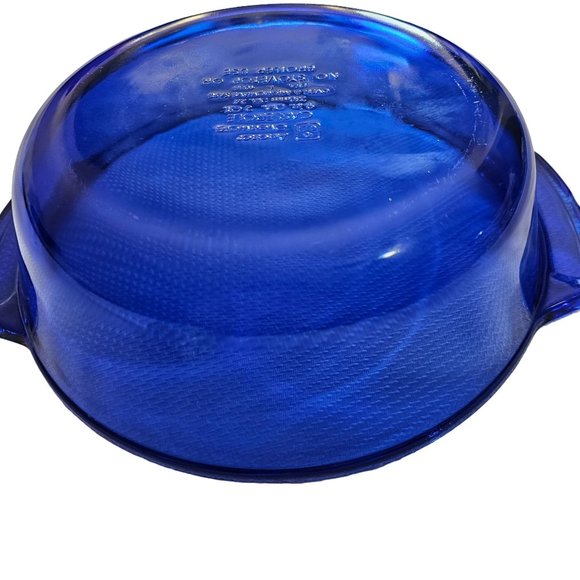 Vintage Anchor Hocking Essentials Cobalt Blue Casserole Bowl 2qt handles 9" - Picture 6 of 16
